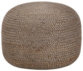 248081 vidaXL Ръчно изработен пуф, светлосив, 45x30 см, юта