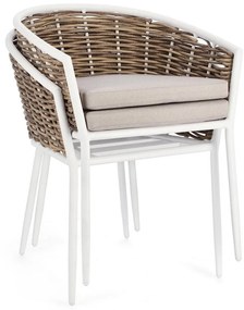 Бял градински стол метален Maribela – Bizzotto