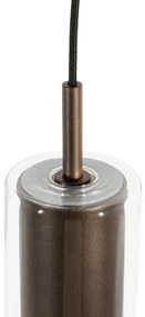 Модерен висящ аплик тъмно бронз за релсова система 1-фазен - Iconic Lloyd