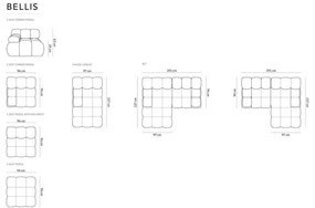 Ъглов диван от черно кадифе (ляв ъгъл) Bellis - Micadoni Home