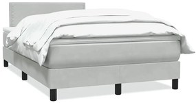 3316107 vidaXL Боксспринг легло с матрак, светлосиво, 120x210 cm, кадифе