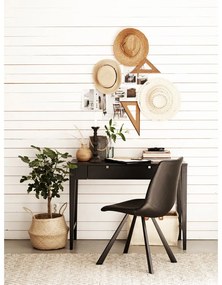 Черен трапезен стол с черни крака Alpha - Rowico