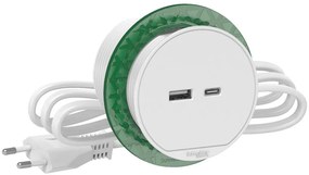 SE Модул за вграждане в бюро 2xUSB тип A+C, кабел 2м, цвят Бял Unica System+  - INS44008