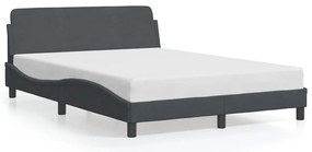 373173 vidaXL Рамка за легло Dover, тъмносива, 140x190 см, кадифе