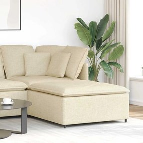 4104483 vidaXL Модулен диван с табуретка, кремав, 100x100x48 см