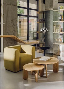 Кръгла масичка за кафе с дъбов плот в естествен цвят ø 55 cm Kuvu – noo.ma