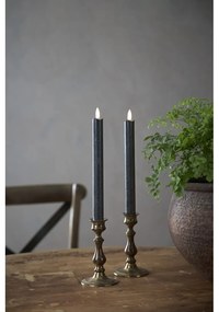 Комплект от 2 черни LED восъчни свещи, височина 25 см Flamme - Star Trading