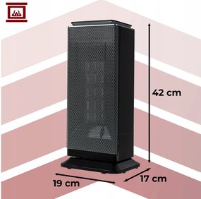 Керамичен електрически нагревател KAMINER LUMNI 2.0 PTC 2000W с осцилация