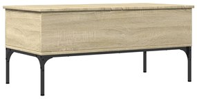 845412 vidaXL Кафе маса, дъб сонома, 100x50x45 см, инженерно дърво и метал
