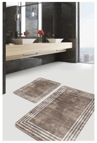 Кафяви кадифени килими за баня в комплект от 2 бр. 60x100 cm – Mila Home