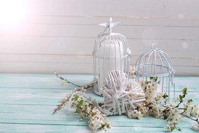 Фототапет – Черешови клонки и фенерчета