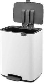 Кош за боклук Brabantia Bo Pedal 1010119, 12 л, Леко затваряне, Противоплъзгаща основа, Бял
