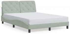 3207911 vidaXL Рамка за легло без матрак, светлосива, 120x200 см, кадифе