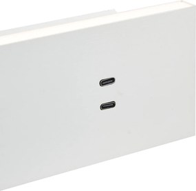 Модерна бяла регулируема стенна лампа с USB-C вкл. LED - Modric