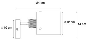 Дизайнерски стенен прожектор бронз с прозрачно стъкло - Domo