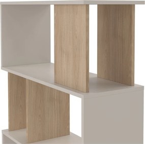 Кремава библиотека от декор от дъб 80x173,5x29,5 cm Maze – Tvilum