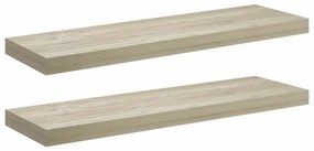 323878 vidaXL Окачени стенни рафтове, 2 бр, дъб, 80x23,5x3,8 см, МДФ