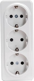 Aigostar - Тройна стенна домашна розетка SCHUKO 250V бяла