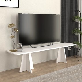 Меламинов телевизионен шкаф Захар в бял цвят 150x29.6x36.8см.
