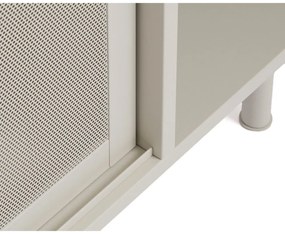 Сив метален скрин с плъзгащи се врати 160x75x47 cm Veep – Unique Furniture