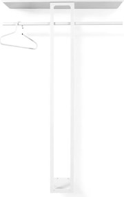 Бяла стоманена стенна закачалка с рафт 100 cm Luno Large – Spinder Design