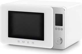 Комбинирана микровълнова фурна с горещ въздух SMEG Collezione MOC02WHMEU, 900W, 27 л, 25 програми, Плавно затваряне, Индивидуални настройки, Бял мат