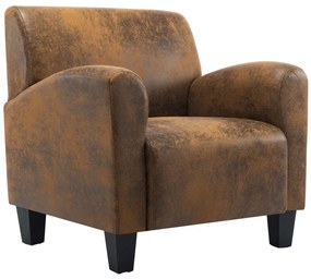 248618 vidaXL Диван-фотьойл, кафяв, 70x69x72 см, изкуствена велур