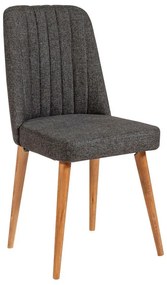 Трапезен стол от антрацитно кадифе Stormi Sandalye - Kalune Design