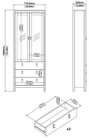 Бяла витрина 78x199 cm Madrid – Tvilum