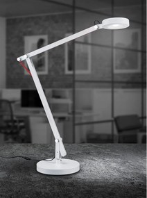 Бяла LED настолна лампа с огъваща се структура (височина 90 cm) Amsterdam – Trio