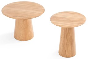 Кръгла странична масичка от масивен дъб ø 40 cm Mushroom – Gazzda