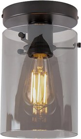 Дизайнерски плафон черен с опушено стъкло - Dome