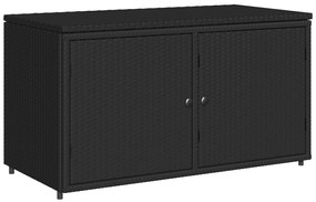 365567 vidaXL Градински шкаф за съхранение, черен, 110x55x60,5 см, полиратан