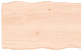 363876 vidaXL Плот за маса 80x50x(2-4) см необработено масивно дърво жив ръб