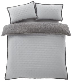 Сиво двойно спално бельо от шерпа 200x200 cm Cosy Nori – Catherine Lansfield