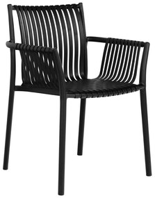 Черни пластмасови градински столове в комплект от 2 бр. Tulsa – House Nordic