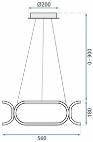 Кристален полилей LED APP790-CP TRIO BLACK