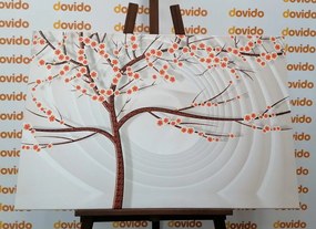 Картина на платно – Модерно дърво на абстрактен фон