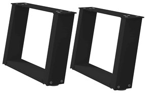 4012740 vidaXL Крака за масичка за кафе, U-образни, 2 бр., черни, 40 x (30-31) см, стомана