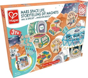 Hape - Творчески комплект,Направи си сам магнити, Живот на Марс, 17 части
