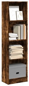 857787 vidaXL Библиотека, опушен дъб, 40x24x143 см, инженерно дърво