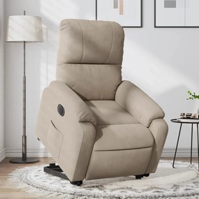 3204943 vidaXL Електрически изправящ реклайнер, таупе, микрофибърен текстил