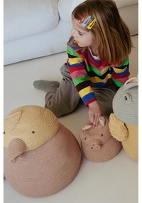 Светлорозова текстилна детска кошница за играчки ø 17x15 cm Mini Peggy the Pig – Lorena Canals