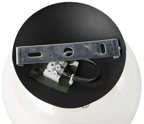 Арт деко плафон черен с прозрачно стъкло - Pallon