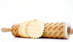 Дървен релефен валяк за тесто Mustache - Valek