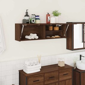 860100 vidaXL Стенен шкаф за баня, кафяв дъб, 100x25x30 см, инженерно дърво