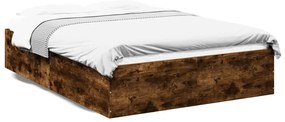 3281046 vidaXL Рамка за легло, опушен дъб, 120x190 см, инженерно дърво
