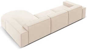 Ъглов диван от бежово кадифе (десен ъгъл) Jodie - Micadoni Home
