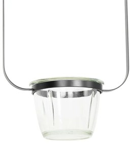 Модерен висящ аплик черен със стъкло правоъгълно - Roslini