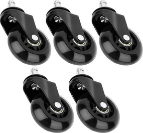 Комплект от 5 колелца за офис столове за твърд под 6.3 cm-10 mm